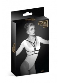 Черная упряжь на грудь Laura - Bijoux Pour Toi - купить с доставкой в Бердске