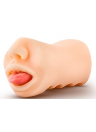 Телесный мастурбатор-ротик с язычком Oral Anne - Blush Novelties - в Бердске купить с доставкой