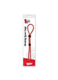 Красное лассо на пенис с двумя бусинами STRETCHY LASSO CAGE - Dream Toys - в Бердске купить с доставкой