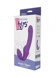Фиолетовый безремневой вибрострапон DOUBLE DIPPER - Dream Toys - купить с доставкой в Бердске