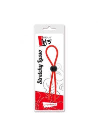 Красное эрекционное лассо с одной бусиной-утяжкой STRETCHY THIN LASSO - Dream Toys - в Бердске купить с доставкой