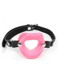 Розовый кляп-губки на черном ремешке - Notabu - купить с доставкой в Бердске