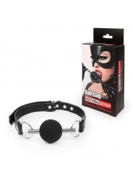 Черный силиконовый кляп-шарик на ремешке - Notabu - купить с доставкой в Бердске