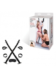 Чёрный набор для фиксации у двери - Lux Fetish - купить с доставкой в Бердске