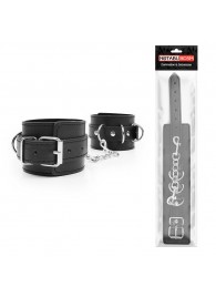 Черные оковы на регулируемых ремешках с цепочкой - Notabu - купить с доставкой в Бердске