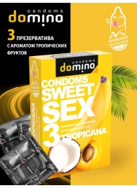 Презервативы для орального секса DOMINO Sweet Sex с ароматом тропических фруктов - 3 шт. - Domino - купить с доставкой в Бердске