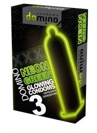 Презервативы DOMINO Neon Green со светящимся в темноте кончиком - 3 шт. - Domino - купить с доставкой в Бердске