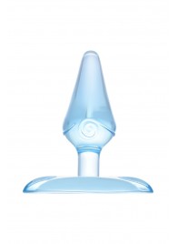 Голубая анальная втулка с ограничителем - 6,5 см. - Toyfa Basic