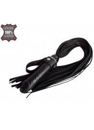 Черная плеть  Ковбой  с ручкой-фаллосом - 55 см. - Sitabella - купить с доставкой в Бердске