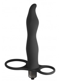 Черная вибронасадка для двойного проникновения Flirtini - 15,9 см. - Lola Games - купить с доставкой в Бердске