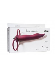 Бордовая вибронасадка для двойного проникновения Flirtini - 15,9 см. - Lola Games - купить с доставкой в Бердске