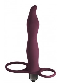 Бордовая вибронасадка для двойного проникновения Flirtini - 15,9 см. - Lola Games - купить с доставкой в Бердске