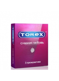 Презервативы Torex  Сладкая любовь  с ароматом клубники - 3 шт. - Torex - купить с доставкой в Бердске