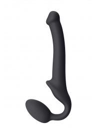 Черный безремневой страпон Silicone Bendable Strap-On S - Strap-on-me - купить с доставкой в Бердске