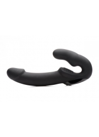 Черный безремневой страпон Urge Silicone Strap On с пультом ДУ - 24 см. - XR Brands - купить с доставкой в Бердске