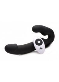 Черный безремневой страпон Urge Silicone Strap On с пультом ДУ - 24 см. - XR Brands - купить с доставкой в Бердске
