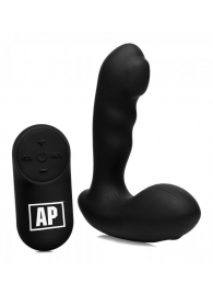 Черный стимулятор простаты Alpha-Pro 7X P-Milker Silicone Prostate Stimulator with Milking Bead - XR Brands - в Бердске купить с доставкой