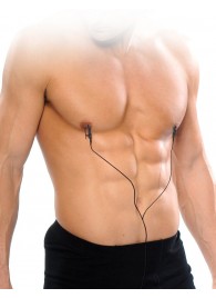 Черные электрические зажимы для сосков Shock Therapy Nipple Clamps - Pipedream - купить с доставкой в Бердске