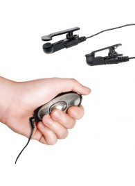 Черные электрические зажимы для сосков Shock Therapy Nipple Clamps - Pipedream - купить с доставкой в Бердске