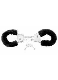 Меховые чёрные наручники Beginner s Furry Cuffs - Pipedream - купить с доставкой в Бердске