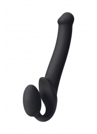 Черный безремневой страпон Silicone Bendable Strap-On M - Strap-on-me - купить с доставкой в Бердске