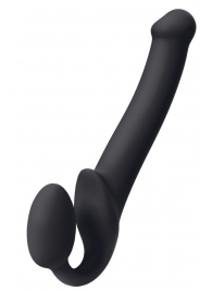 Черный безремневой страпон Silicone Bendable Strap-On M - Strap-on-me - купить с доставкой в Бердске