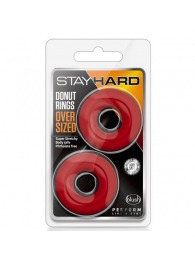 Набор из 2 красных эрекционных колец DONUT RINGS OVERSIZED - Blush Novelties - в Бердске купить с доставкой