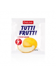 Пробник гель-смазки Tutti-frutti со вкусом сочной дыни - 4 гр. - Биоритм - купить с доставкой в Бердске