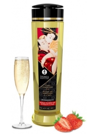 Массажное масло с ароматом клубники и шампанского Romance - 240 мл. - Shunga - купить с доставкой в Бердске