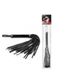 Черная гладкая плеть-флоггер с ручкой - 40 см. - Notabu - купить с доставкой в Бердске