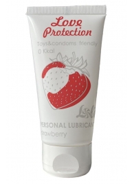Лубрикант на водной основе с ароматом малины Love Protection Strawberry - 50 мл. - Lola Games - купить с доставкой в Бердске