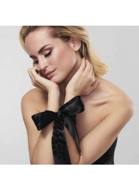 Черные ленты для связывания SILKY SENSUAL HANDCUFFS - Bijoux Indiscrets - купить с доставкой в Бердске