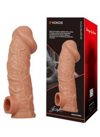 Телесная насадка на фаллос с фиксацией мошонки EXTREME SLEEVE - 15,6 см. - KOKOS - в Бердске купить с доставкой