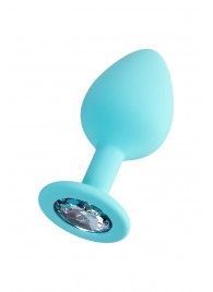 Мятная анальная втулка Brilliant с прозрачным кристаллом - 8 см. - ToyFa - купить с доставкой в Бердске