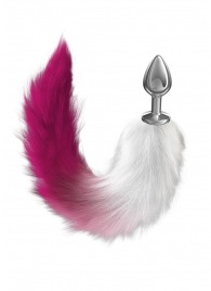 Серебристая анальная пробка с розовым хвостом Galaxy - Lola Games - купить с доставкой в Бердске