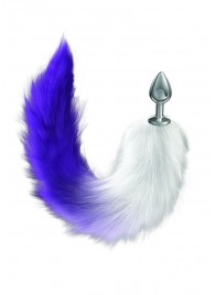 Серебристая анальная пробка с фиолетовым хвостом Galaxy - Lola Games - купить с доставкой в Бердске