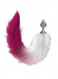 Серебристая анальная пробка с розовым хвостом Starlit - Lola Games - купить с доставкой в Бердске