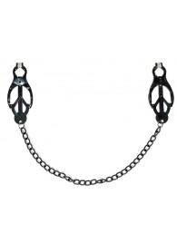 Зажимы на соски Darkside с цепочкой - Lola Games - купить с доставкой в Бердске
