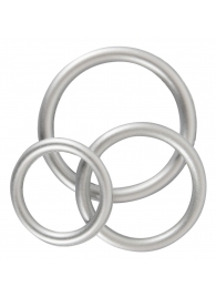 Набор из 3 эрекционных колец под металл Metallic Silicone Cock Ring Set - Orion - в Бердске купить с доставкой