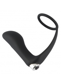 Черное эрекционное кольцо с анальной вибропробкой Vibrating Ring   Plug - Orion - в Бердске купить с доставкой