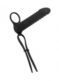 Черная вибронасадка для двойного проникновения Rori - 17 см. - Lola Games - купить с доставкой в Бердске