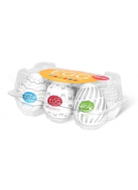 Набор из 6 мастурбаторов Tenga EGG Easy Beat с различным рельефом - Tenga - в Бердске купить с доставкой