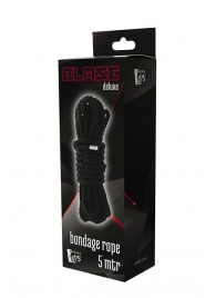Черная веревка для шибари DELUXE BONDAGE ROPE - 5 м. - Dream Toys - купить с доставкой в Бердске