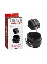 Черные оковы на ноги Obey Me Leather Ankle Cuffs - Chisa - купить с доставкой в Бердске