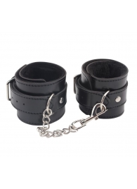 Черные оковы на ноги Obey Me Leather Ankle Cuffs - Chisa - купить с доставкой в Бердске