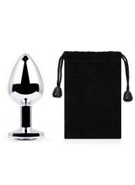 Серебристая анальная пробка с прозрачным стразом - 7,2 см. - Anal Jewelry Plug - купить с доставкой в Бердске