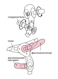 Черный пояс для женщин BEST SELECT с 3 насадками - LOVETOY (А-Полимер) - купить с доставкой в Бердске