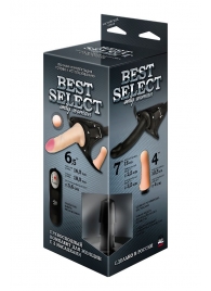 Черный женский пояс BEST SELECT с 3 насадками и вибрацией - LOVETOY (А-Полимер) - купить с доставкой в Бердске