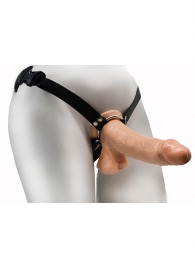 Реалистичный фаллос на регулируемых трусиках с кольцом - 17,5 см. - LOVETOY (А-Полимер) - купить с доставкой в Бердске