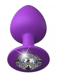 Фиолетовая анальная пробка со стразом Her Little Gem Large Plug - 9,5 см. - Pipedream - купить с доставкой в Бердске